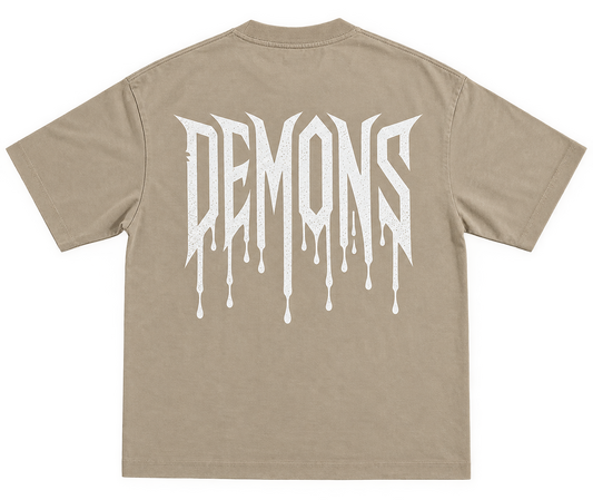 Polera Beige DEMONS Oversize Heavyweight 260g