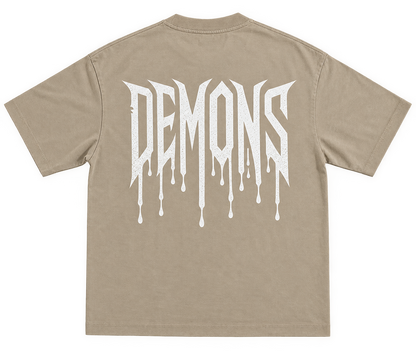 Polera Beige DEMONS Oversize Heavyweight 260g