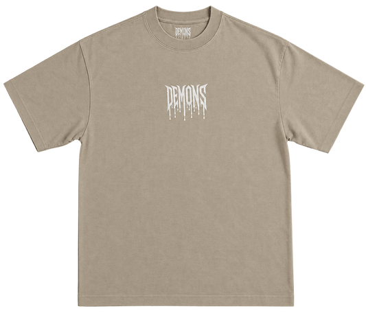 Polera Beige DEMONS Oversize Heavyweight 260g
